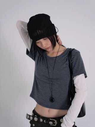 Kua Striped Long Sleeve Layered Tee