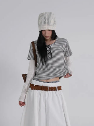 Kua Striped Long Sleeve Layered Tee