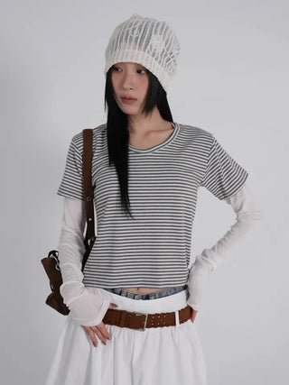 Kua Striped Long Sleeve Layered Tee