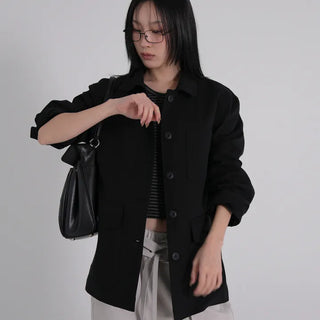 Seah Cotton Collar Pocket Half Jacket