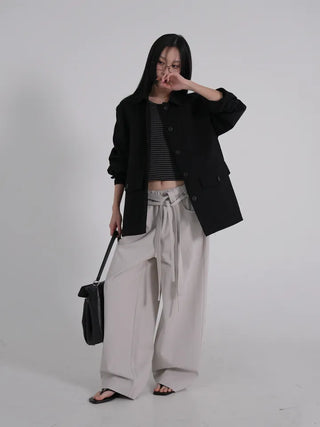 Seah Cotton Collar Pocket Half Jacket