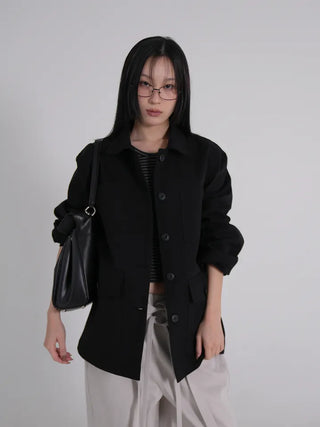 Seah Cotton Collar Pocket Half Jacket