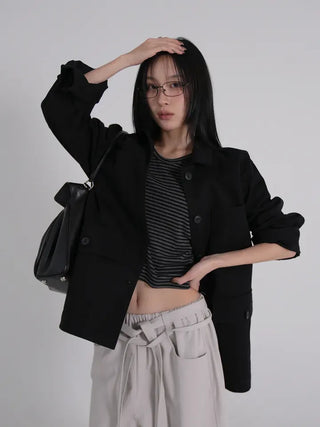 Seah Cotton Collar Pocket Half Jacket