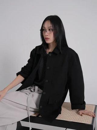 Seah Cotton Collar Pocket Half Jacket