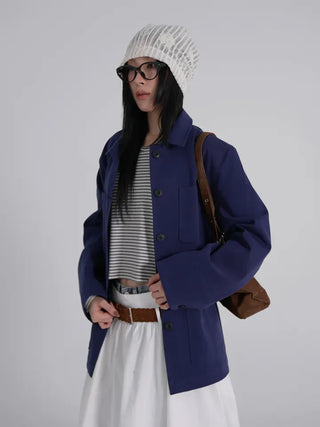 Seah Cotton Collar Pocket Half Jacket