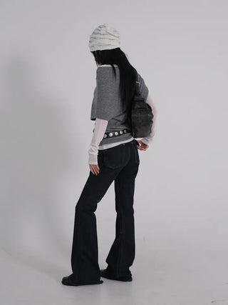 Tian Vintage High Bootcut Deep Blue Denim Pants
