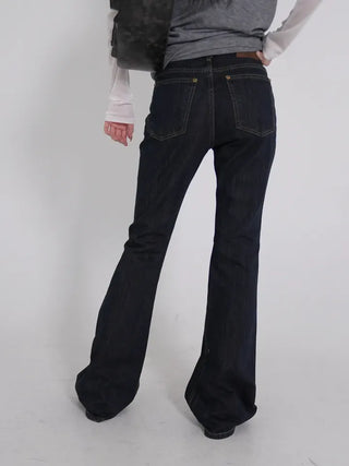 Tian Vintage High Bootcut Deep Blue Denim Pants