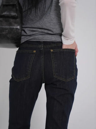 Tian Vintage High Bootcut Deep Blue Denim Pants