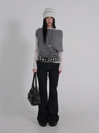 Tian Vintage High Bootcut Deep Blue Denim Pants