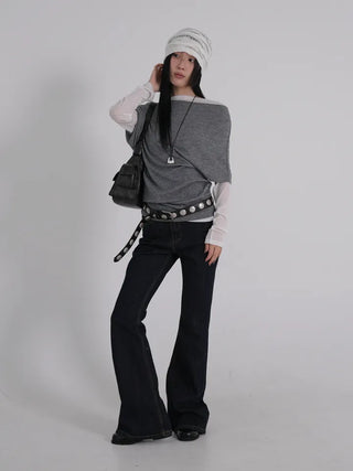 Tian Vintage High Bootcut Deep Blue Denim Pants