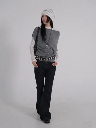 Tian Vintage High Bootcut Deep Blue Denim Pants