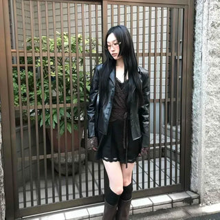 Short Tailored Leather Jacket