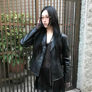 Short Tailored Leather Jacket