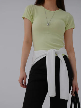 Cheek Cotton Modal Bracket Short Sleeve Tee