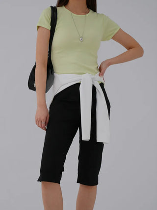 Cheek Cotton Modal Bracket Short Sleeve Tee