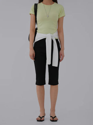 Cheek Cotton Modal Bracket Short Sleeve Tee