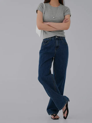 Cheek Cotton Modal Bracket Short Sleeve Tee