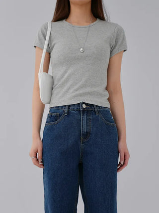 Cheek Cotton Modal Bracket Short Sleeve Tee