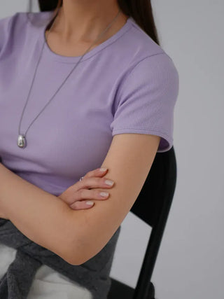 Cheek Cotton Modal Bracket Short Sleeve Tee