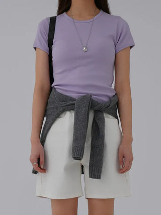 Cheek Cotton Modal Bracket Short Sleeve Tee