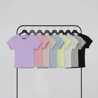 Cheek Cotton Modal Bracket Short Sleeve Tee