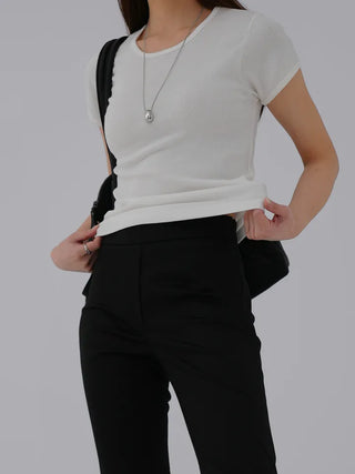 Cheek Cotton Modal Bracket Short Sleeve Tee