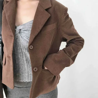 Slim Fit Notch Collar Two-Button Flap Pocket Tailored Jacket