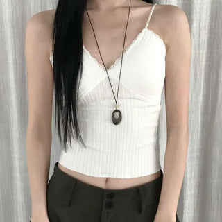 Slim Fit Ribbed Thin Strap Cup Bustier Sleeveless