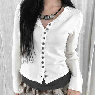 Button Detail Slim Fit Knit Cardigan