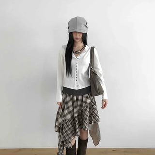 Button Detail Slim Fit Knit Cardigan