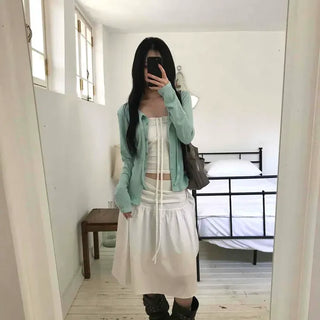 Manon Strap Button Ribbed Cardigan
