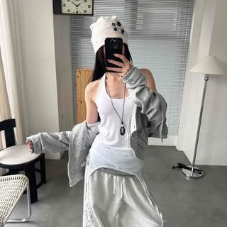 Loose Fit Plain String Daily Sleeveless