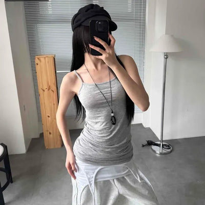 Slim Fit Plain Strap Daily Sleeveless