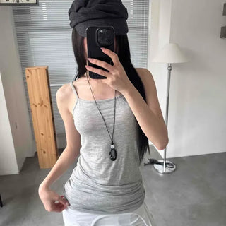 Slim Fit Plain Strap Daily Sleeveless