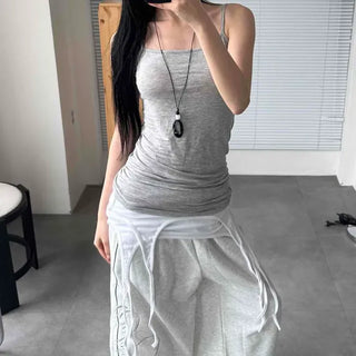 Slim Fit Plain Strap Daily Sleeveless