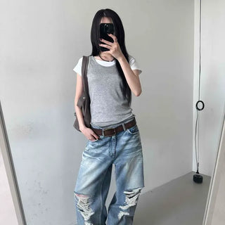 Slim Fit Plain Fitted Daily Sleeveless