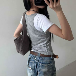 Slim Fit Plain Fitted Daily Sleeveless