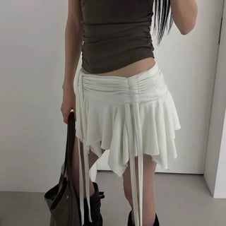 String Frill Wrap Mini Skirt