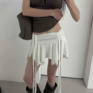 String Frill Wrap Mini Skirt