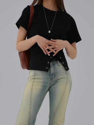Kiro Round Neck Basic Short Sleeve Tee
