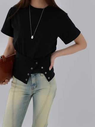 Kiro Round Neck Basic Short Sleeve Tee