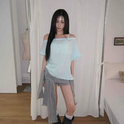 Vaz Oversized Off-Shoulder Beanfill T-shirt