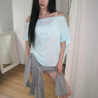Vaz Oversized Off-Shoulder Beanfill T-shirt