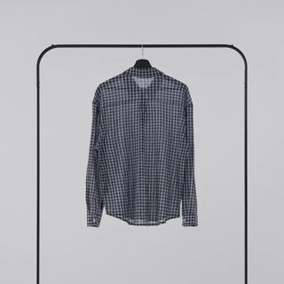 Navy oversized plaid shirt