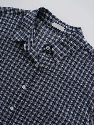 Navy oversized plaid shirt