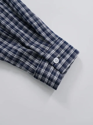 Navy oversized plaid shirt