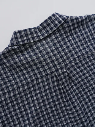 Navy oversized plaid shirt