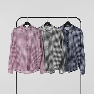 Navy oversized plaid shirt