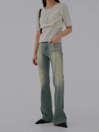 Meyu bootcut cut denim pants