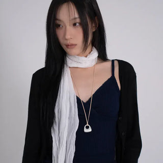 Leon See-through Tencel Round Loose Fit Cardigan